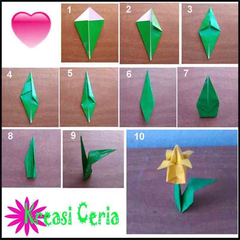 Tutorial membuat bunga dari kertas origami